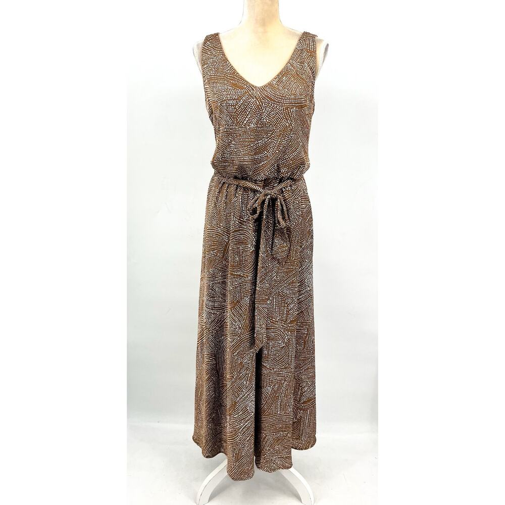 NIC+ZOE Womens Swirling Sands Bianca Dress Large Neutral Tan White Tank NWT - Picture 4 of 13